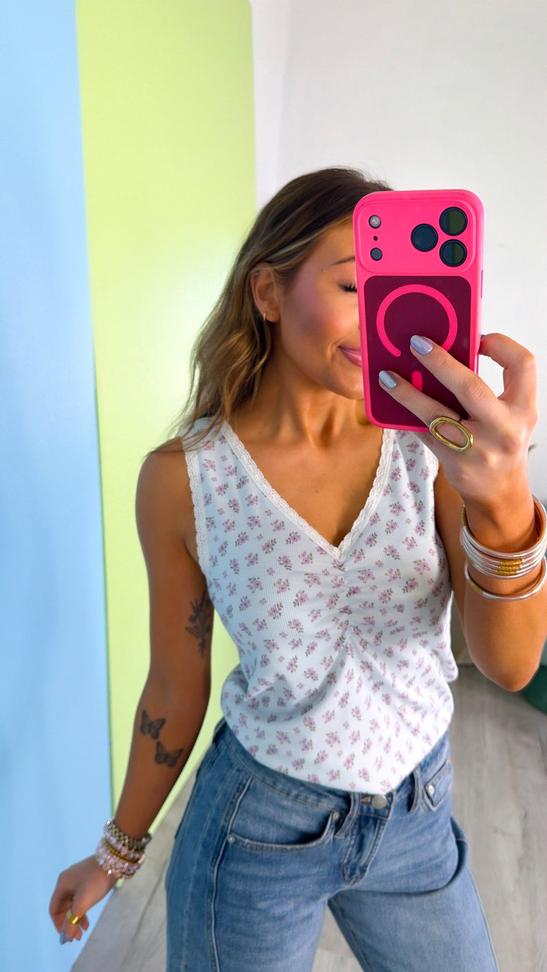 Lily Floral Tank, Pure Water