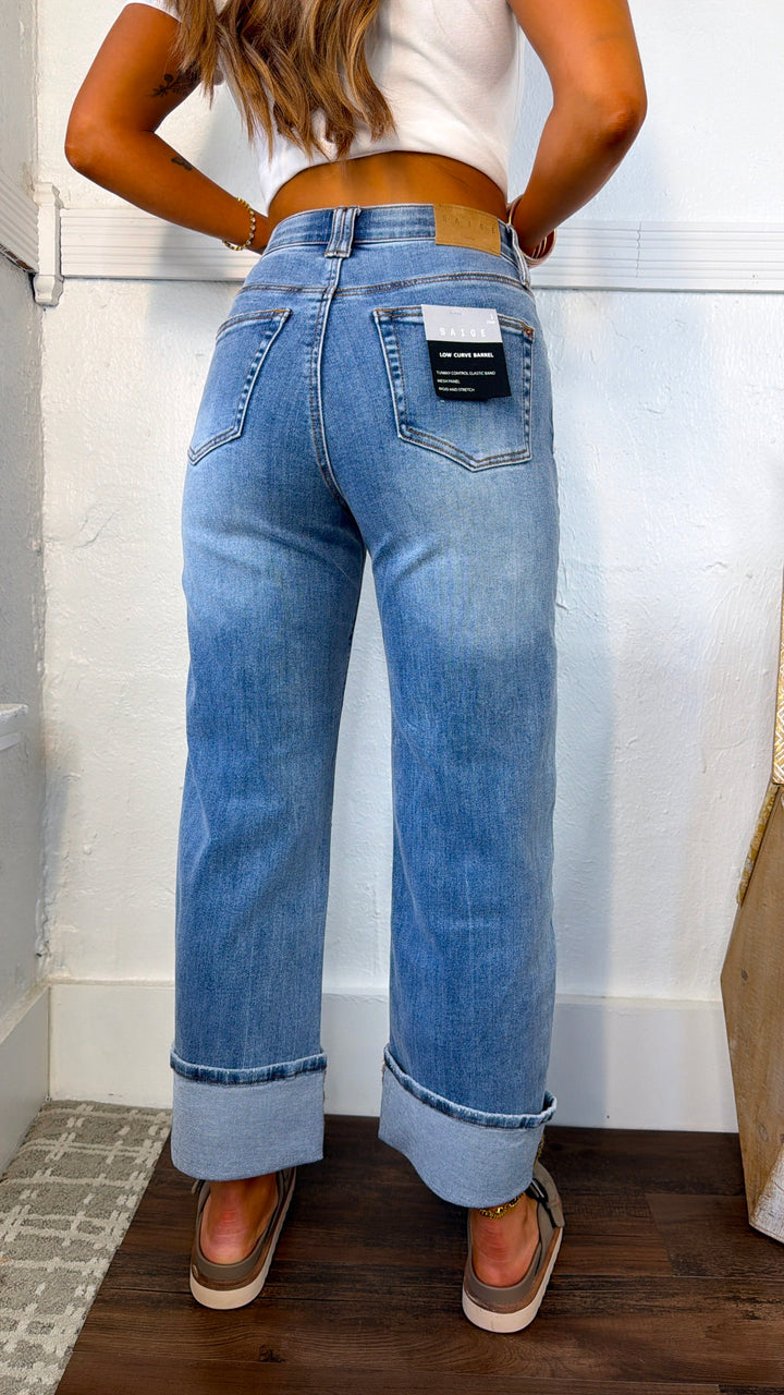 Xander High Rise Patched Pocket Jeans