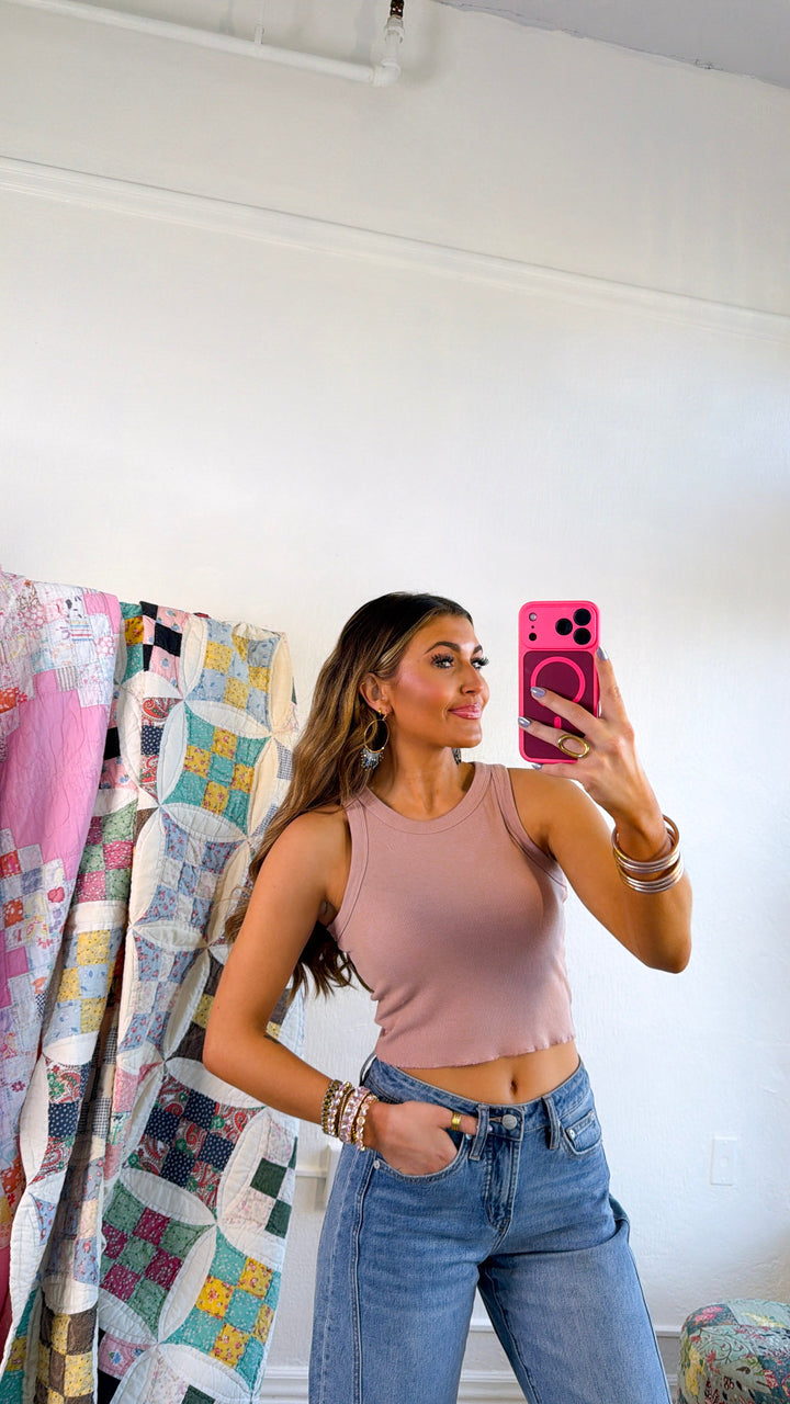 Cropped Best Basic Tank, Ginger