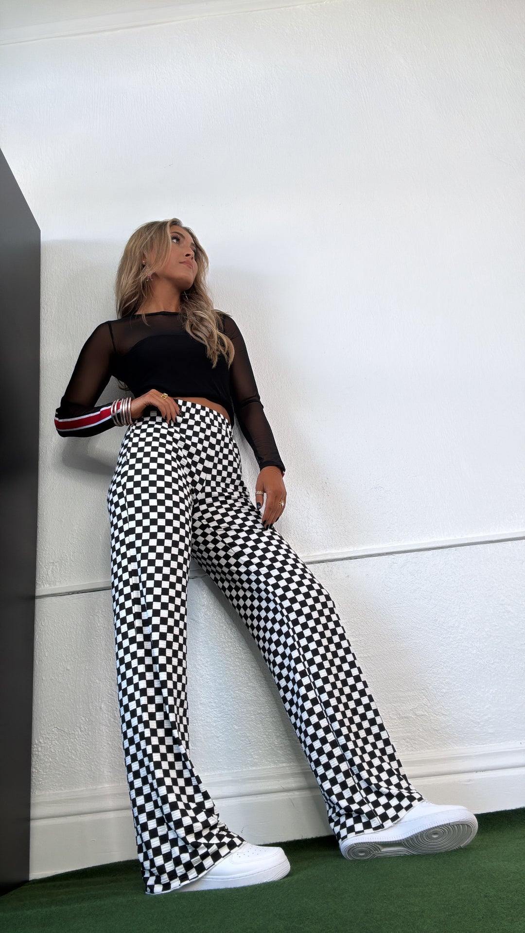 ECB Exclusive : Kickin' It Checkered Pant, White/Black