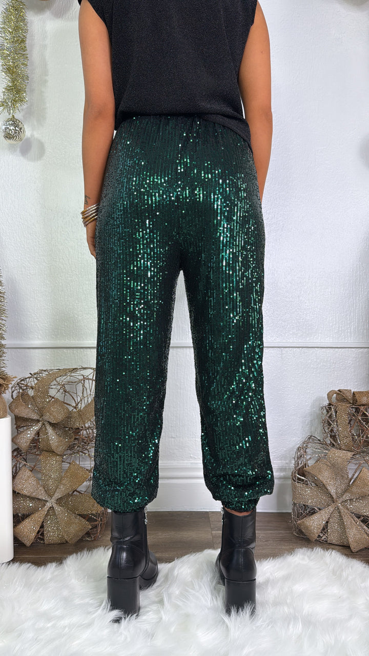 Seasons Best Sequin Joggers, Green