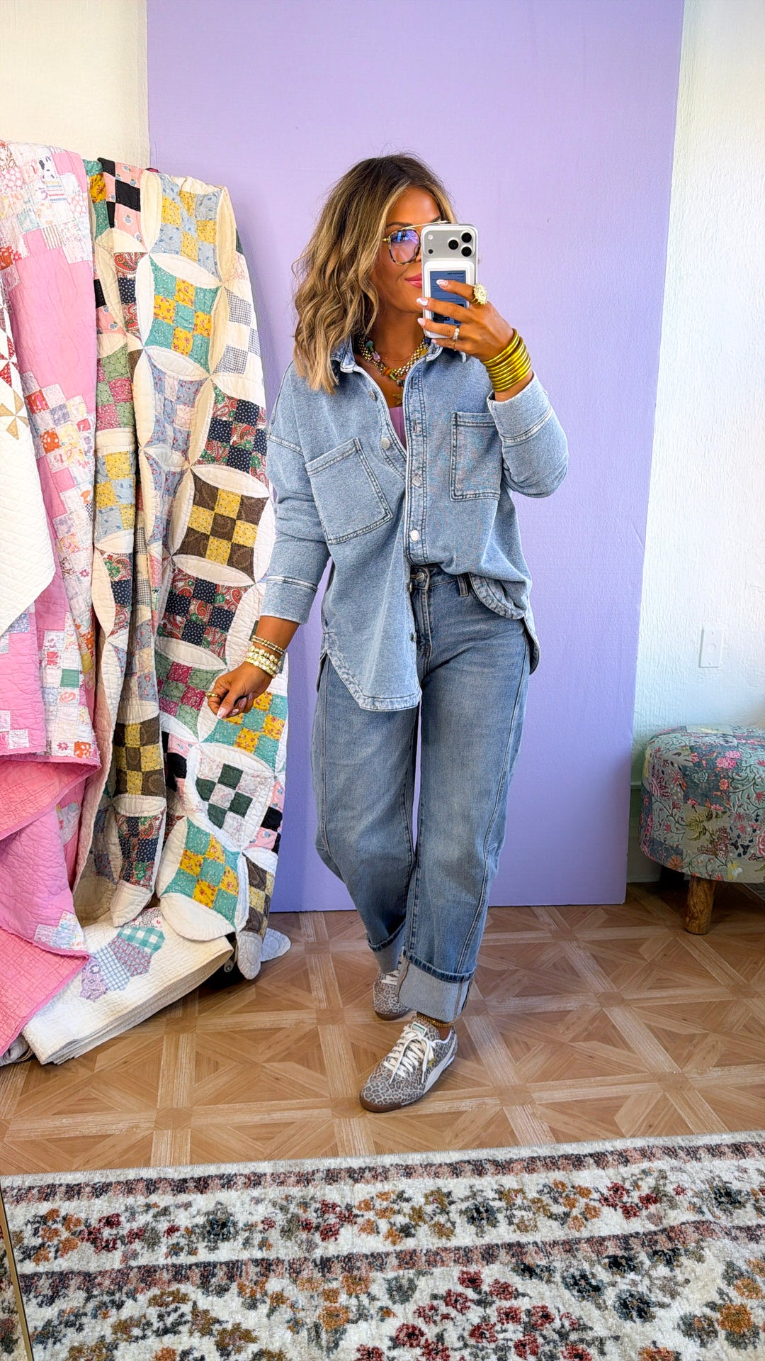 Washed Oversized Shacket, Lt.Denim