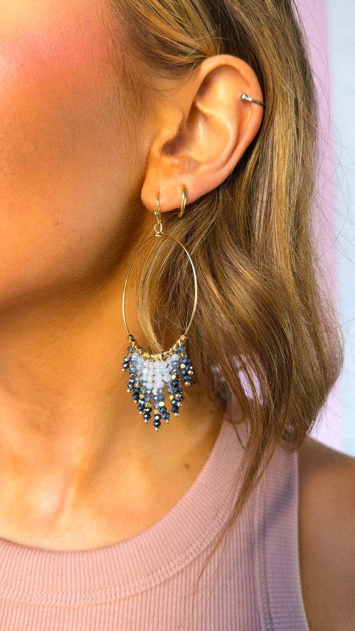 Shine Bright Dangle Earring, Navy