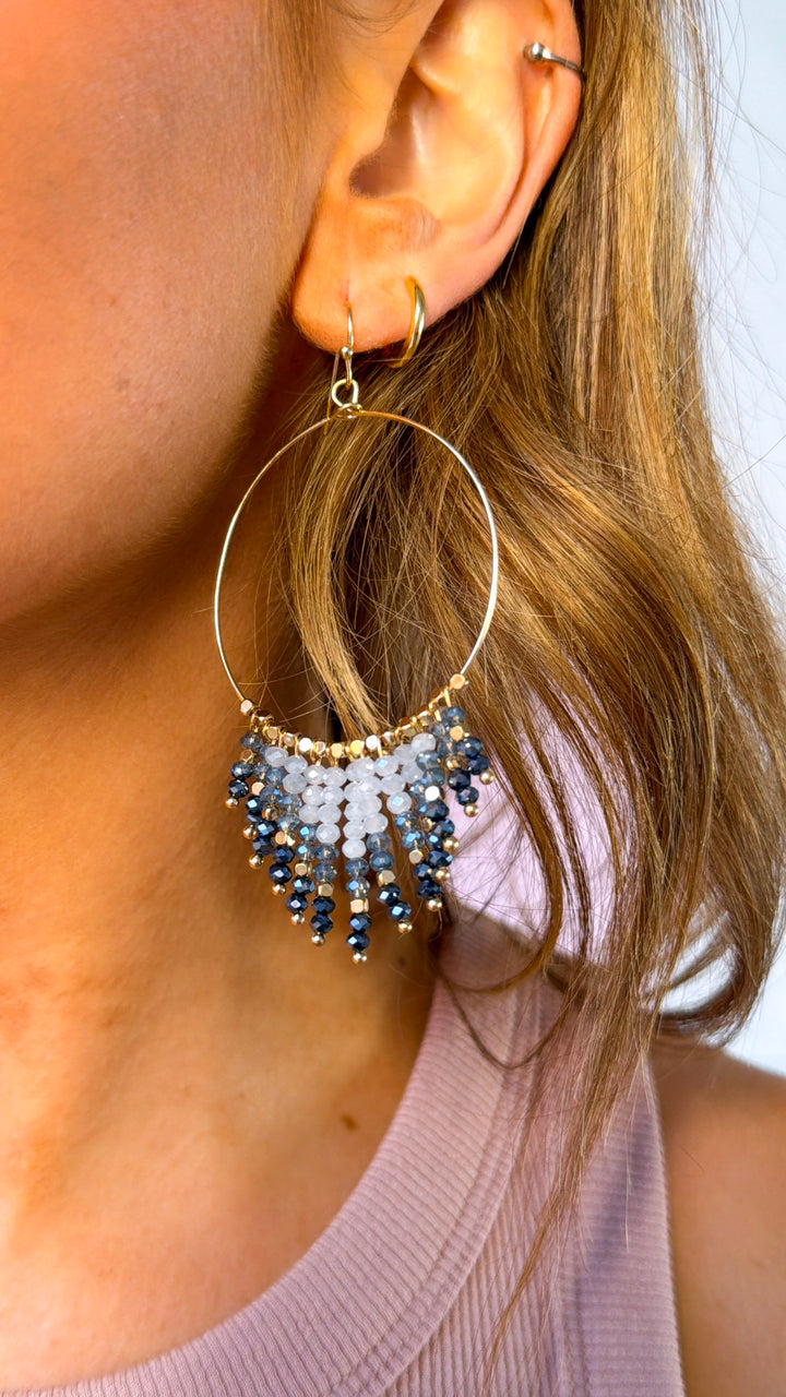 Shine Bright Dangle Earring, Navy