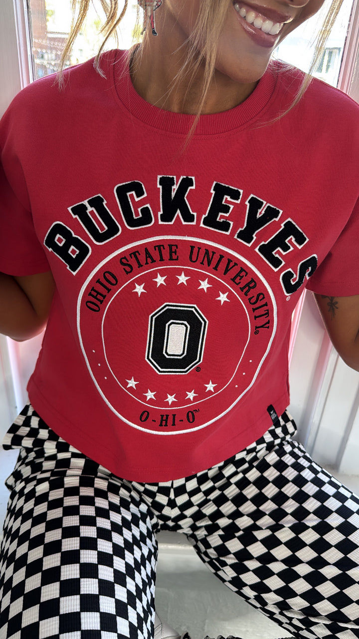 Big O Cropped Graphic Tee, Red