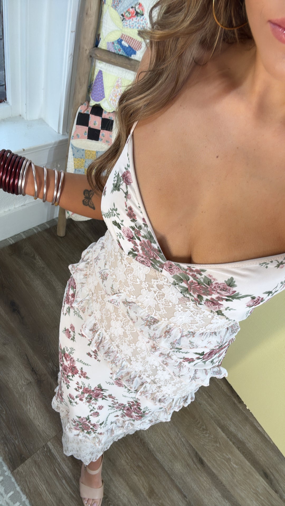 Petal Drift Dress, Blush Multi