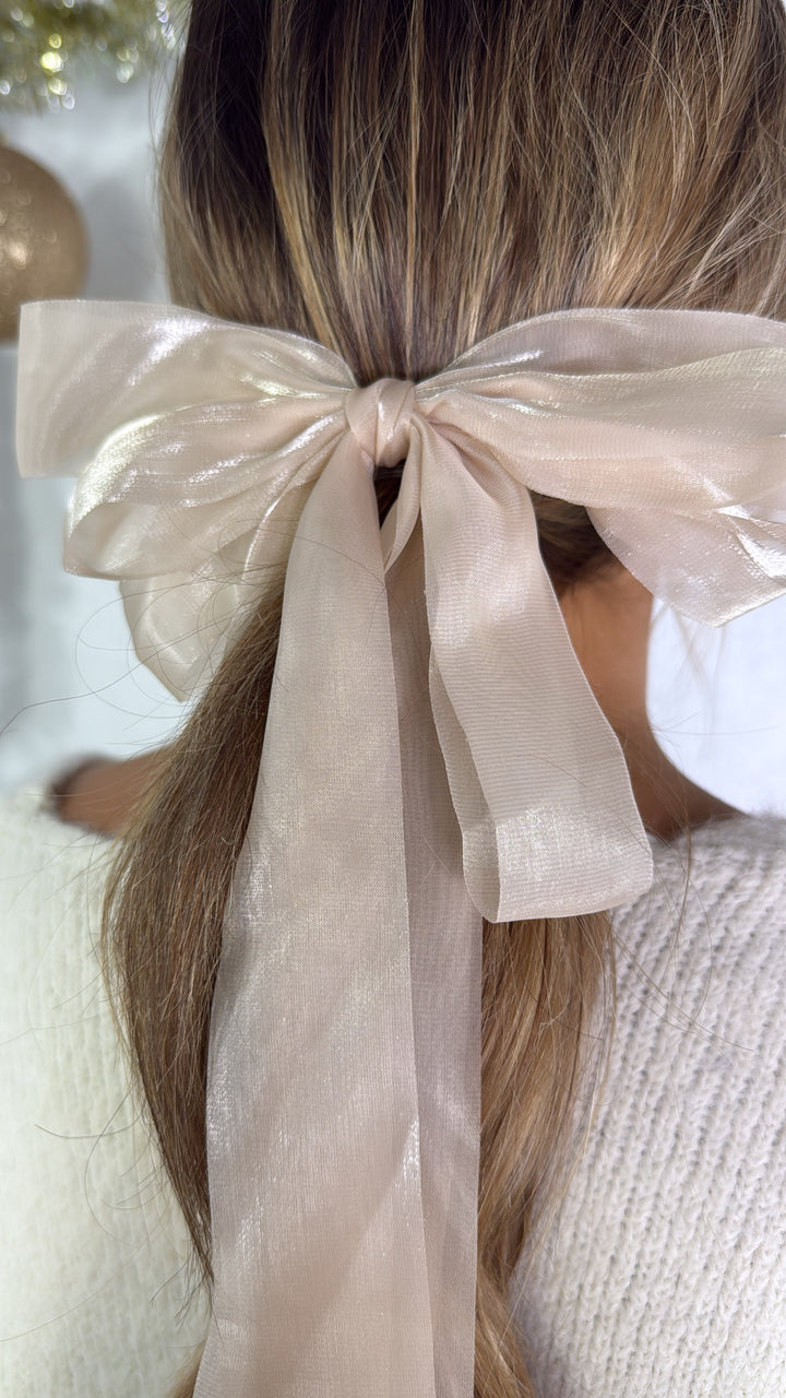 Taupe Satin Bow