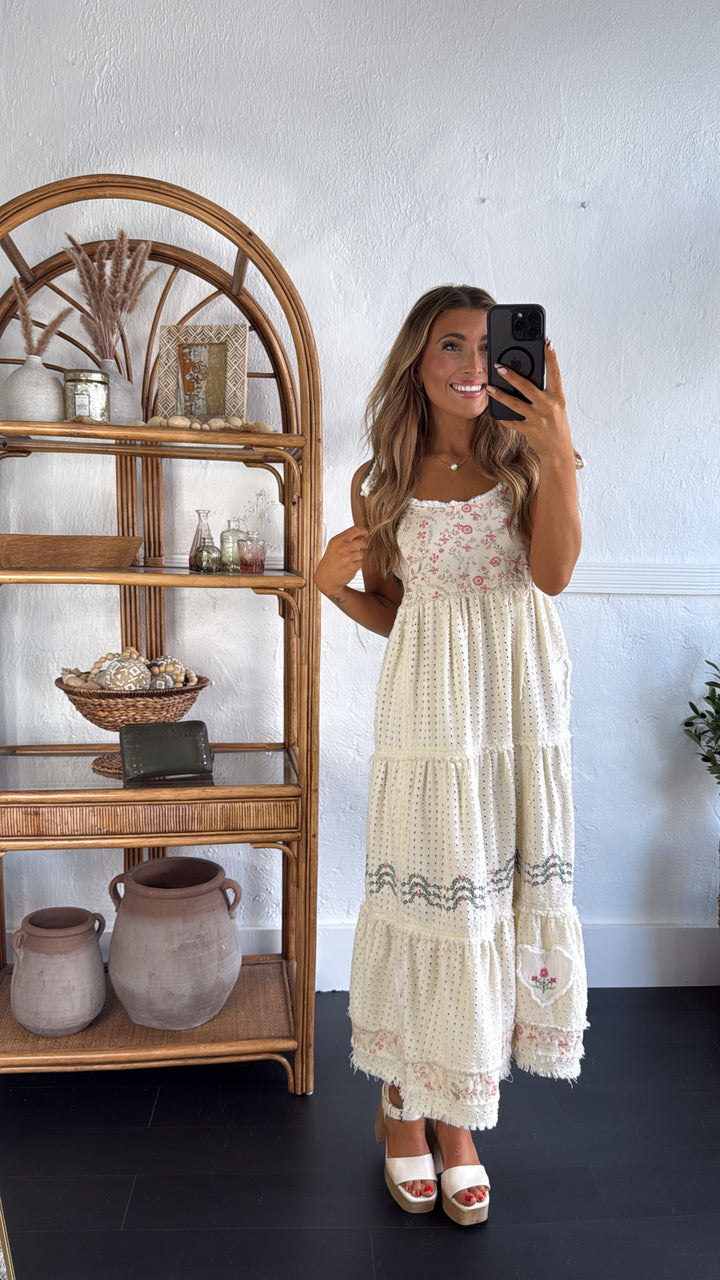 Fallin Florals Maxi Dress, Cream