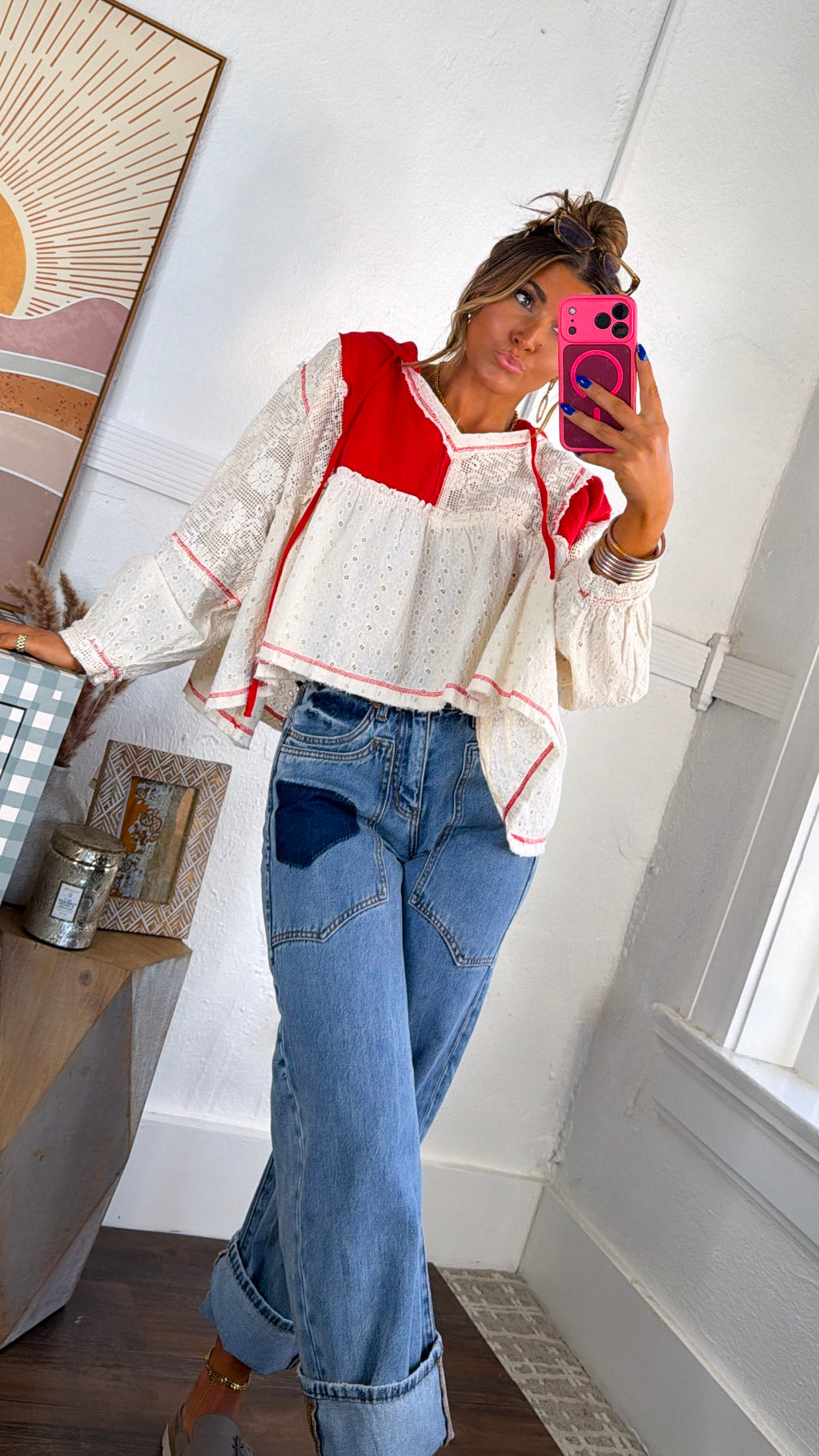 Soft Skies High Low Top, Apple Red