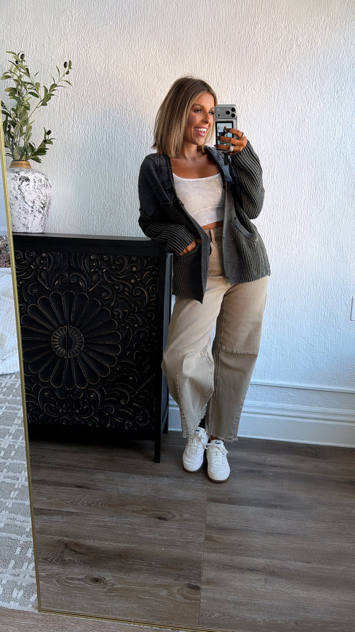 DOORBUSTER: Cable Knit Cardigan, Black