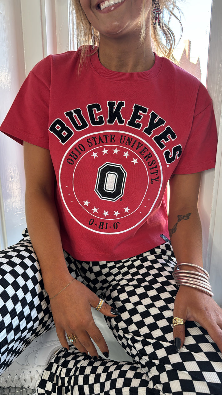 Big O Cropped Graphic Tee, Red