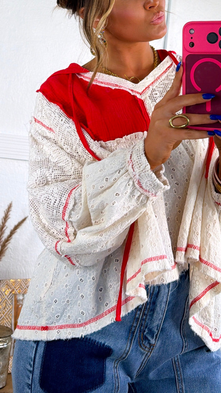 Soft Skies High Low Top, Apple Red