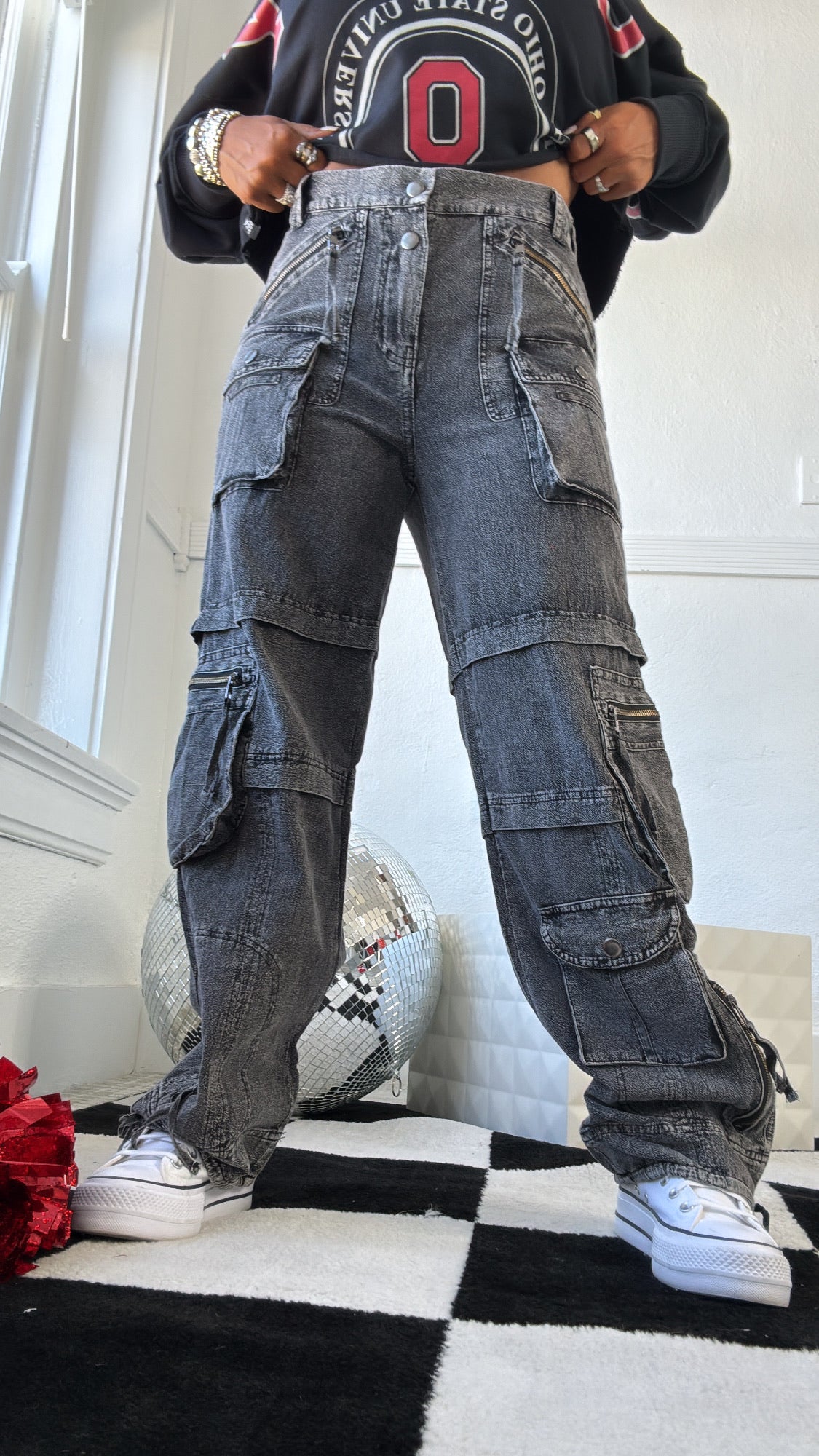 Oli & Hali : Mineral Washed Cargo Pants, Charcoal – Everyday Chic