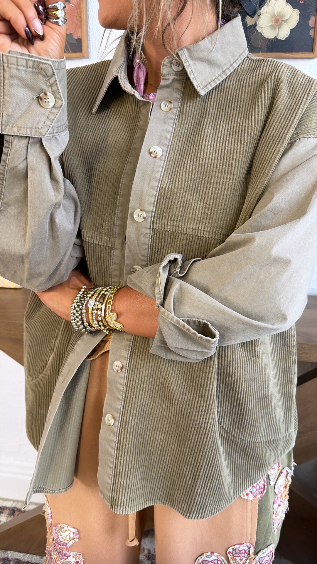 Pine Crest Lightweight Corduroy Shacket, Mocha