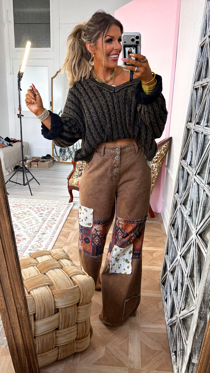 Harper Knit Sweater, Black