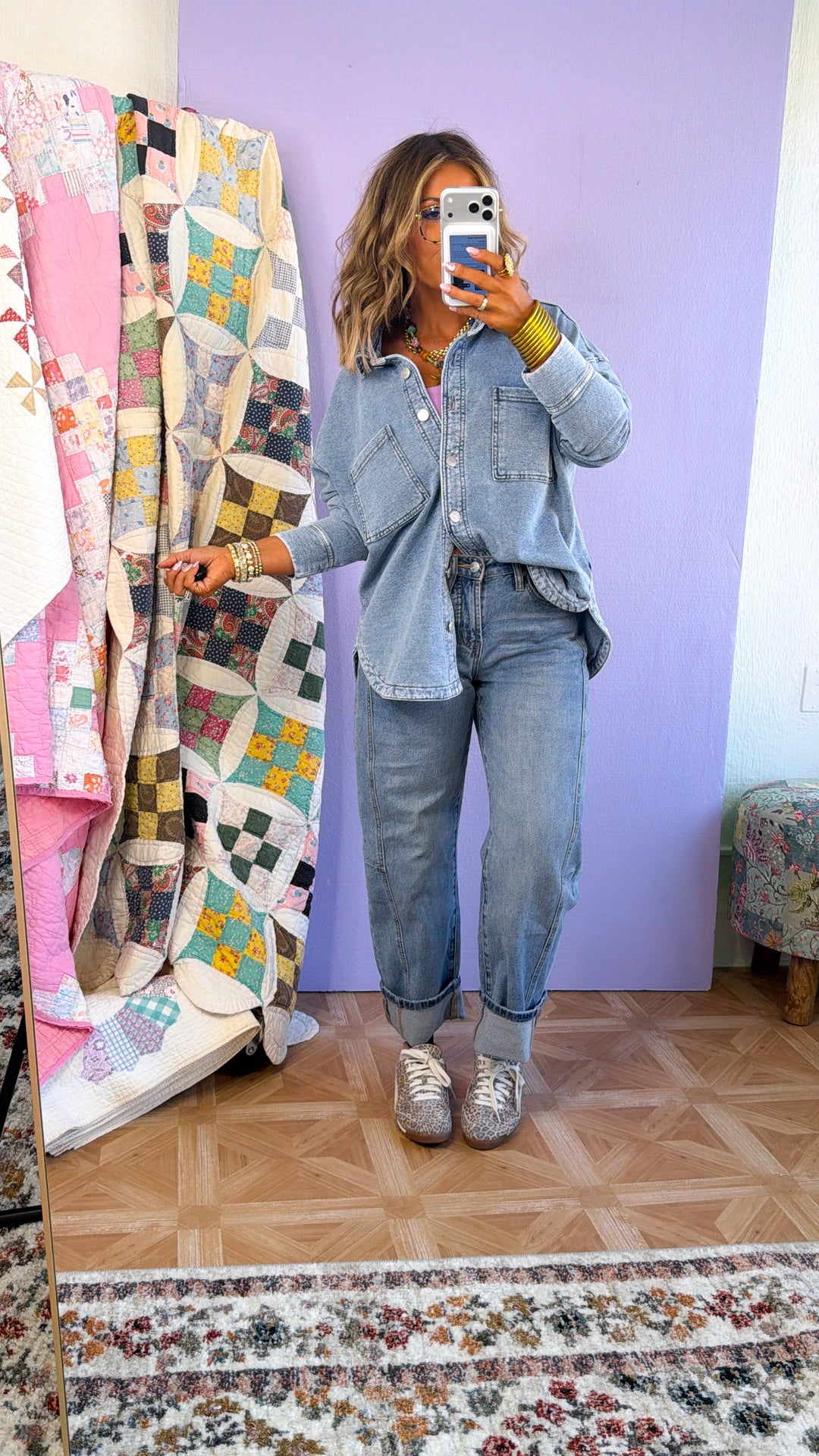 Washed Oversized Shacket, Lt.Denim