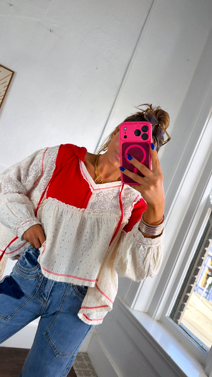 Soft Skies High Low Top, Apple Red