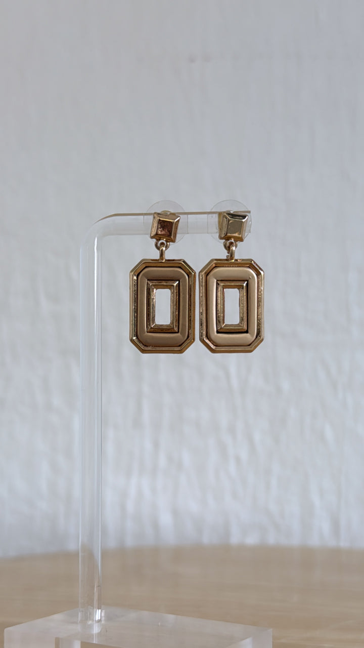 Block O Gold Earring