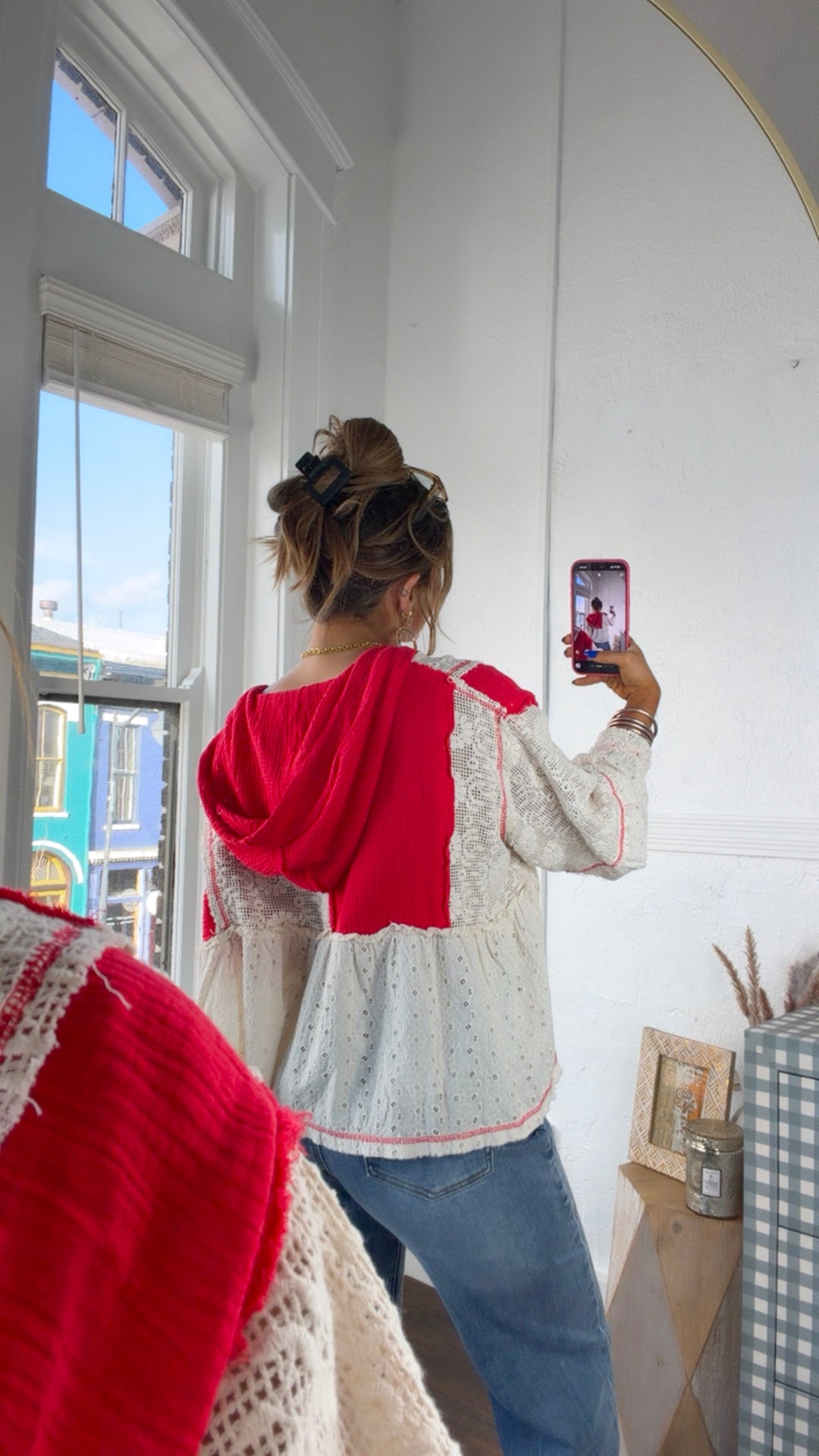 Soft Skies High Low Top, Apple Red