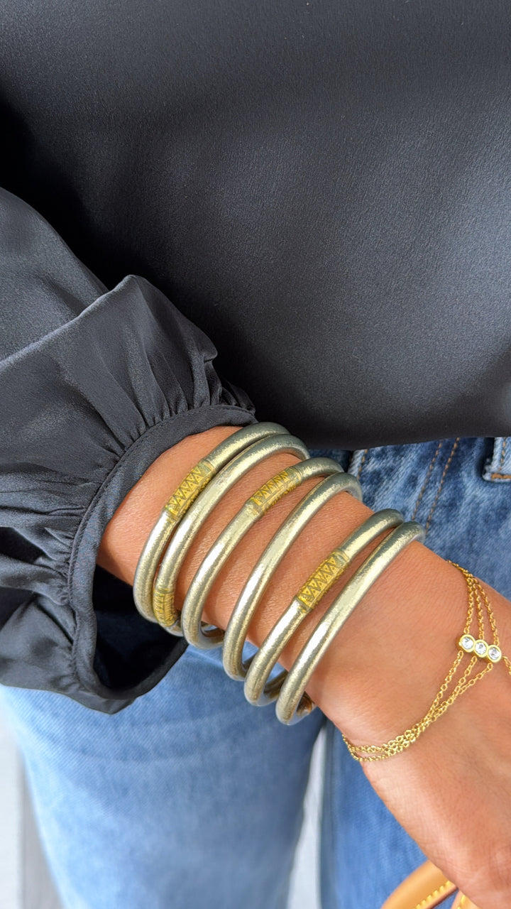 BuDhaGirl: Etoile All Weather Bangle (Set of 6)- Serenity Prayer