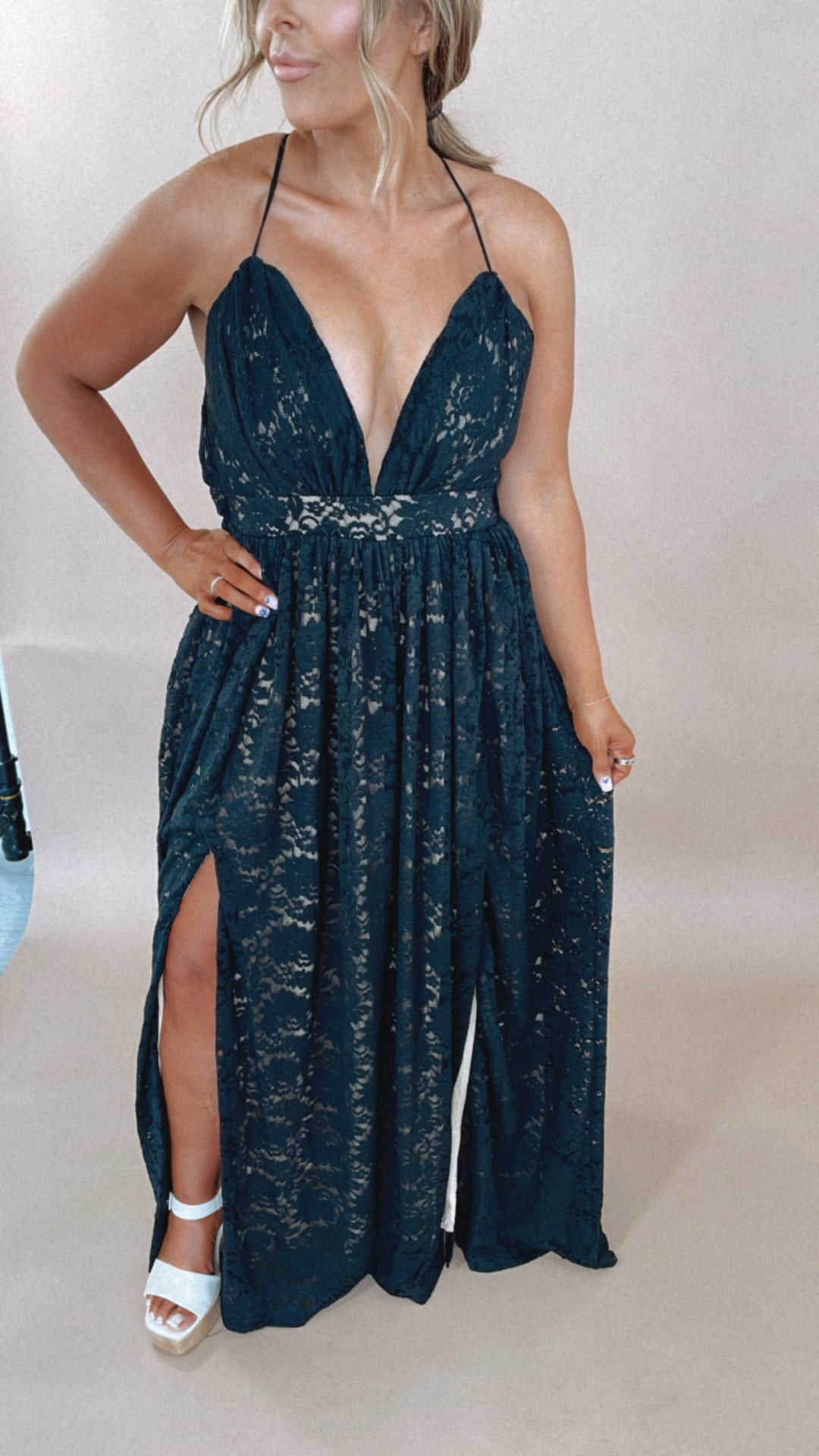 ECB Exclusive: Layla Lace Maxi Dress, Black Large ECB Exclusive: Layla Lace Maxi Dress, Black Large