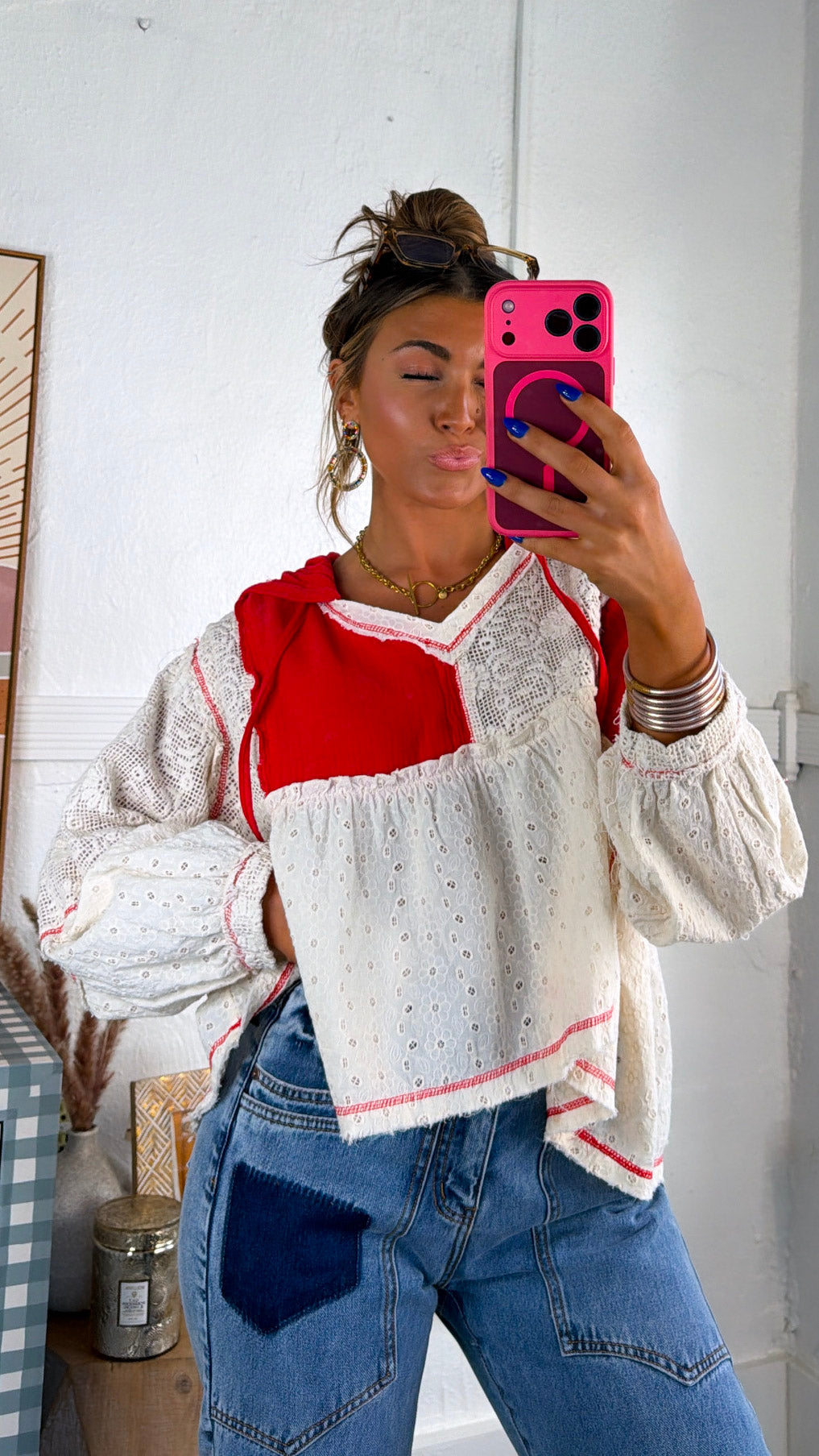 Soft Skies High Low Top, Apple Red