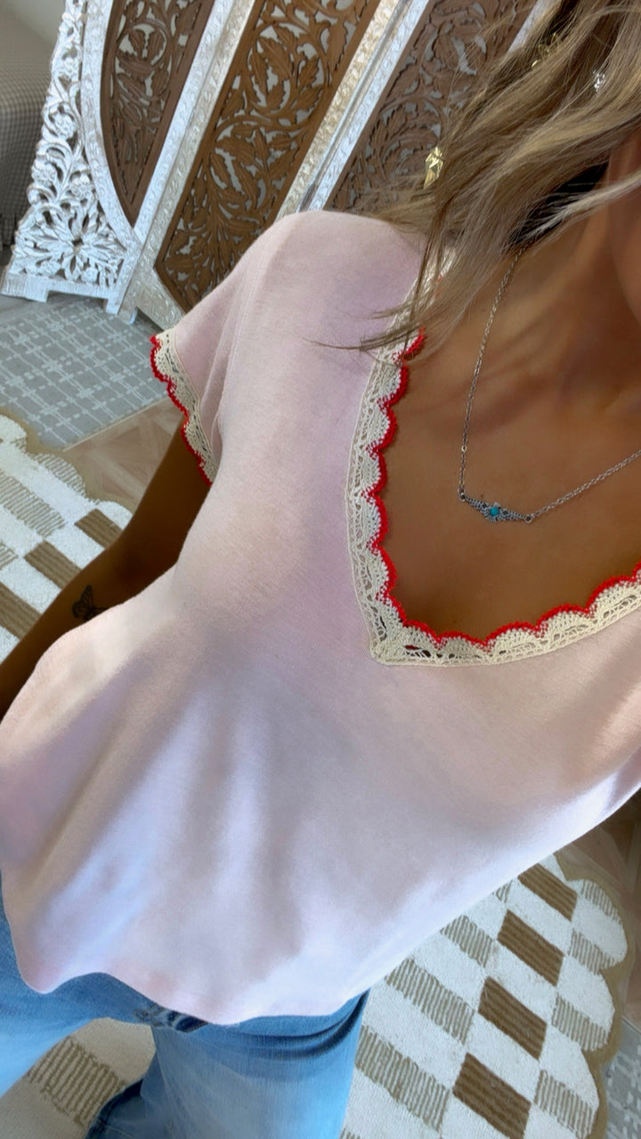 Fresh Market Basic Tee, Soft Pink