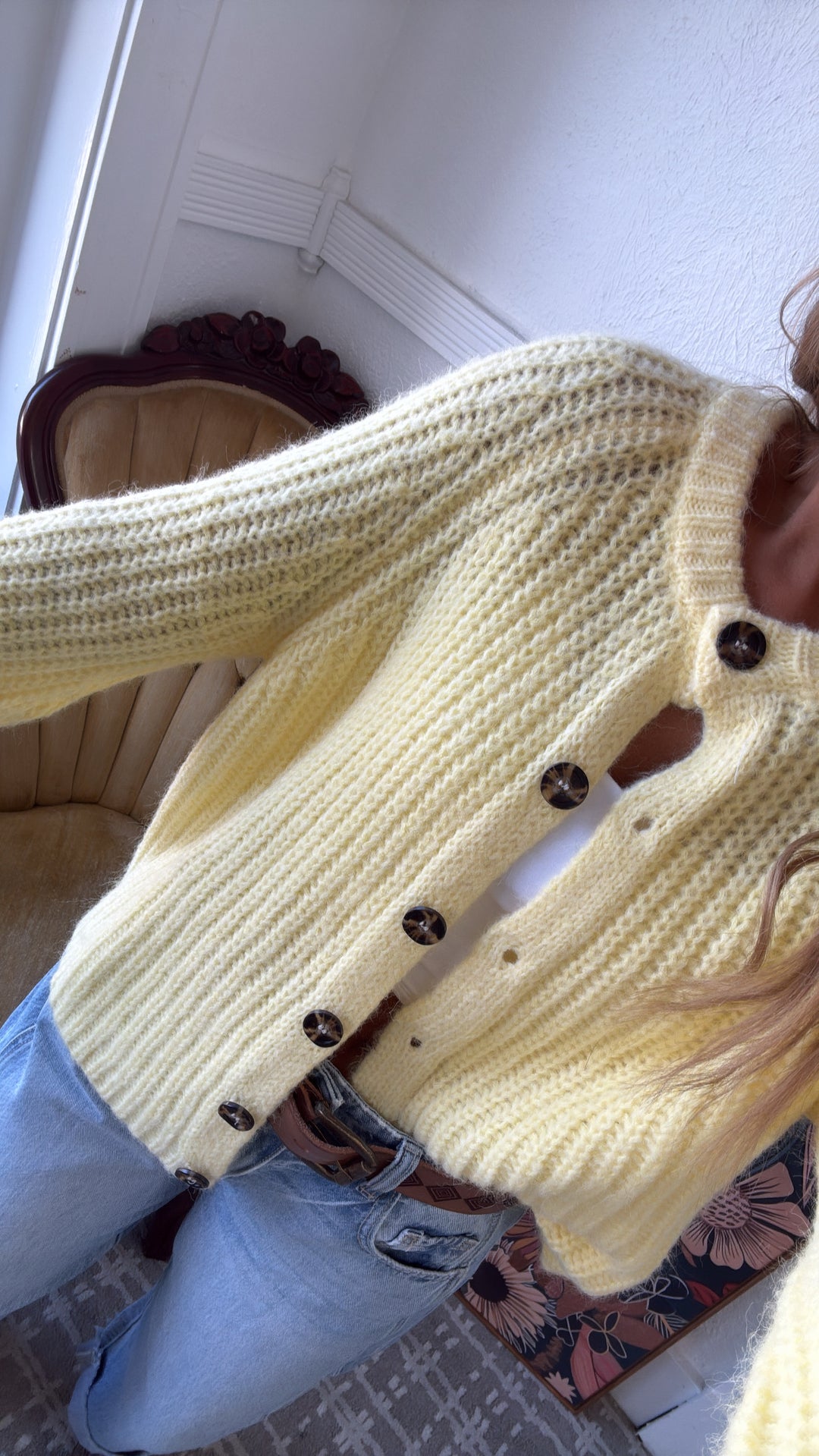 Candle light Cardigan, Lemon