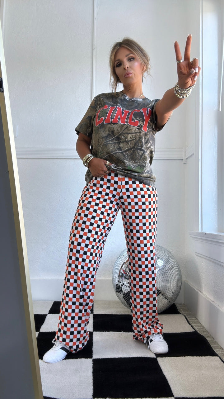 Camo Cincy Graphic Tee, Orange/Camo