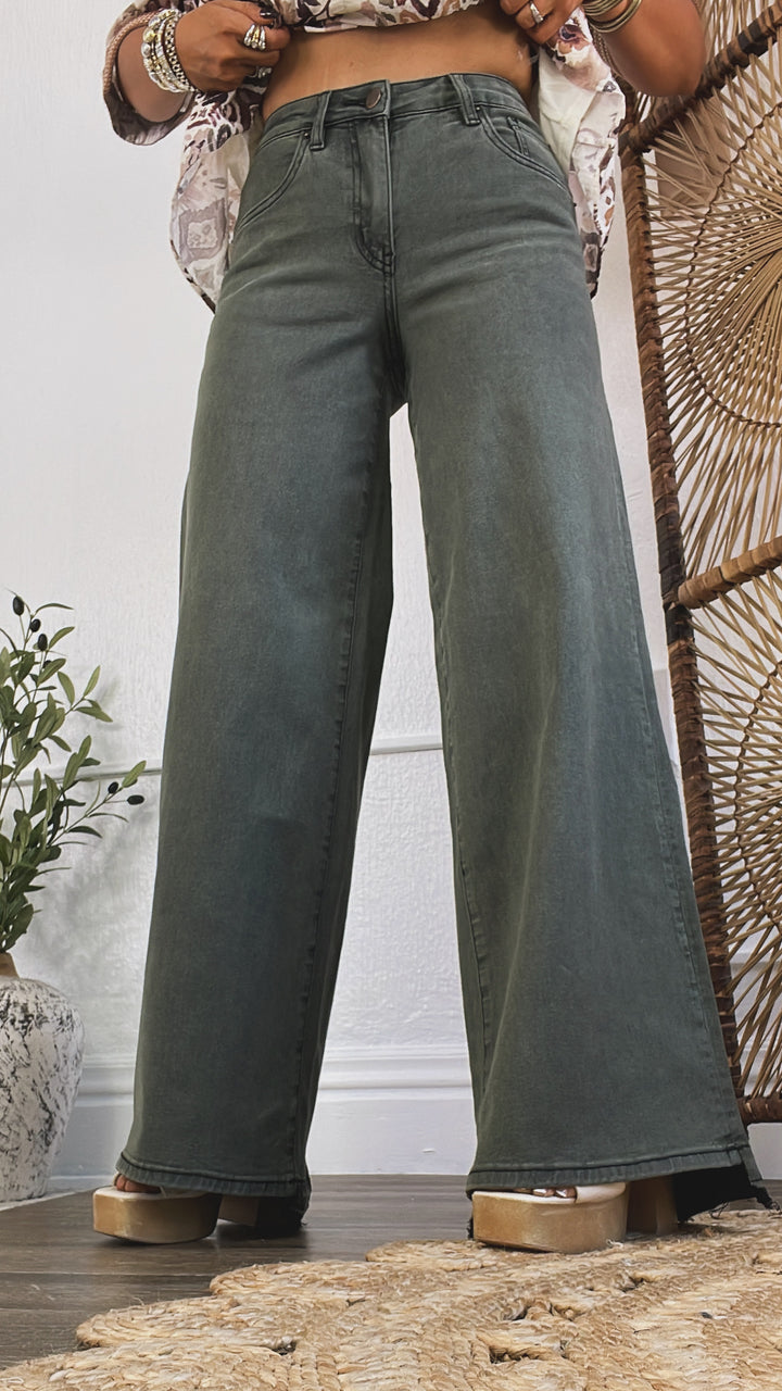Holt High Rise Denim, Vintage Wash Olive