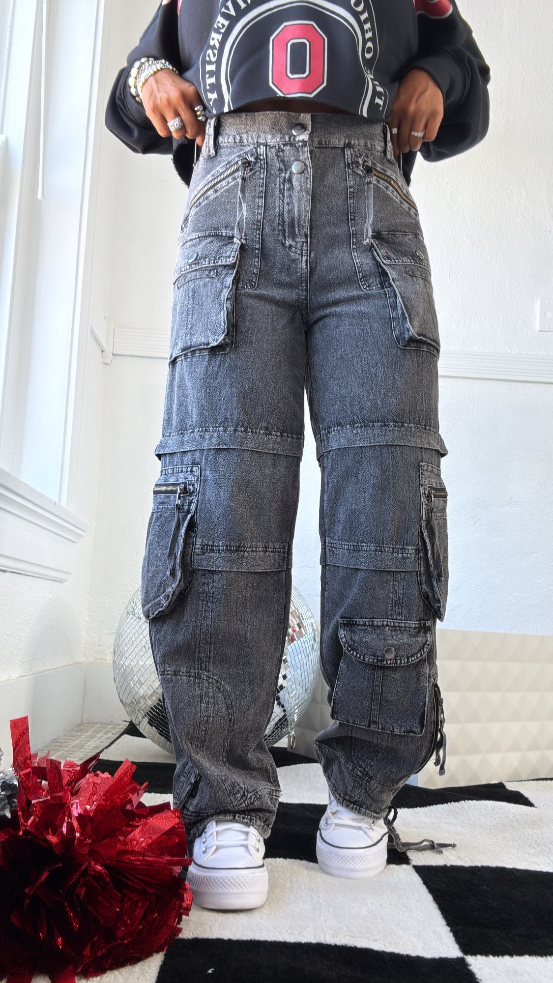 Oli & Hali : Mineral Washed Cargo Pants, Charcoal – Everyday Chic