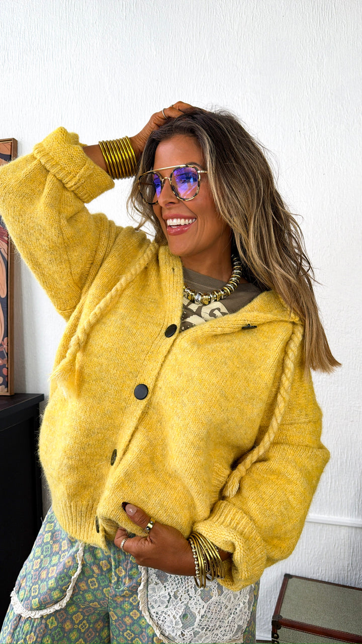 Oversized Chunky Cardigan, Honey