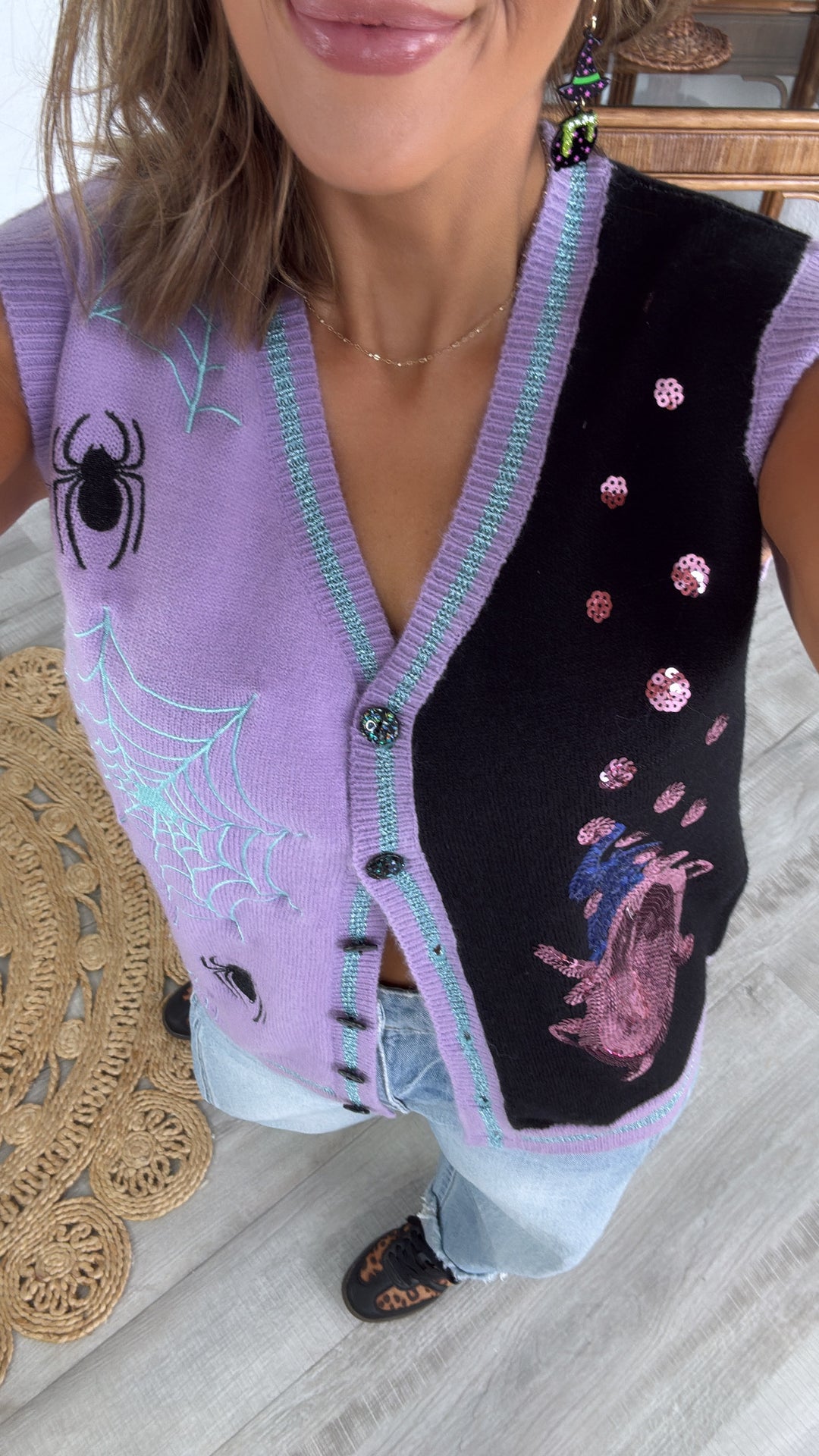 Sweet & Spooky Sweater Vest, Black