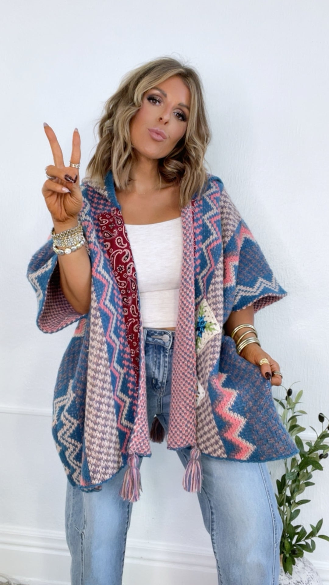 Sagebrush Knit Cardigan, Lapis Blue Multi