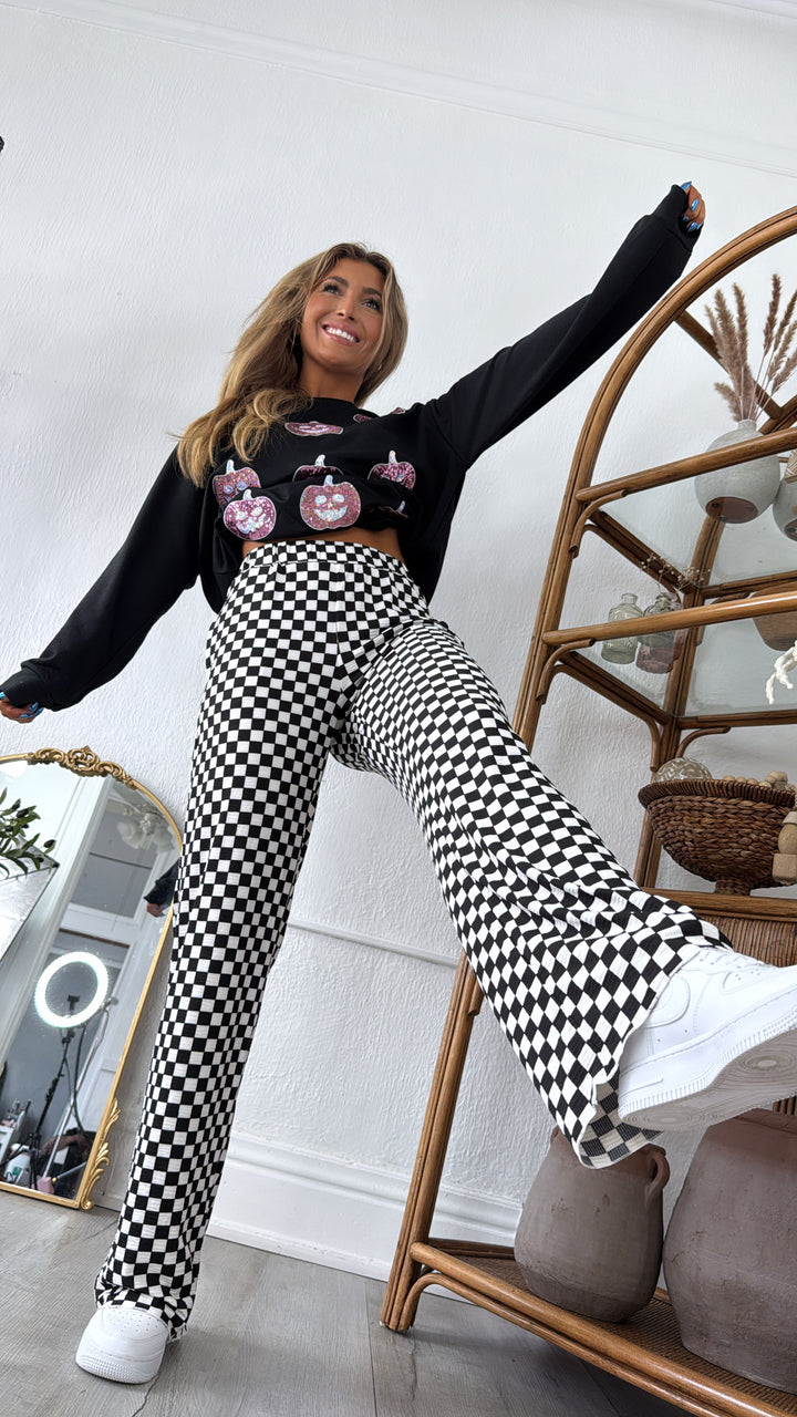 ECB Exclusive : Kickin' It Checkered Pant, White/Black