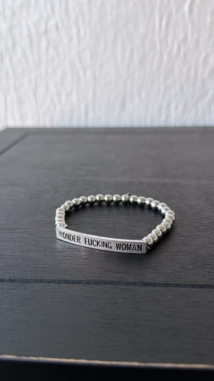 Wonder Woman Bracelet, Silver Bead