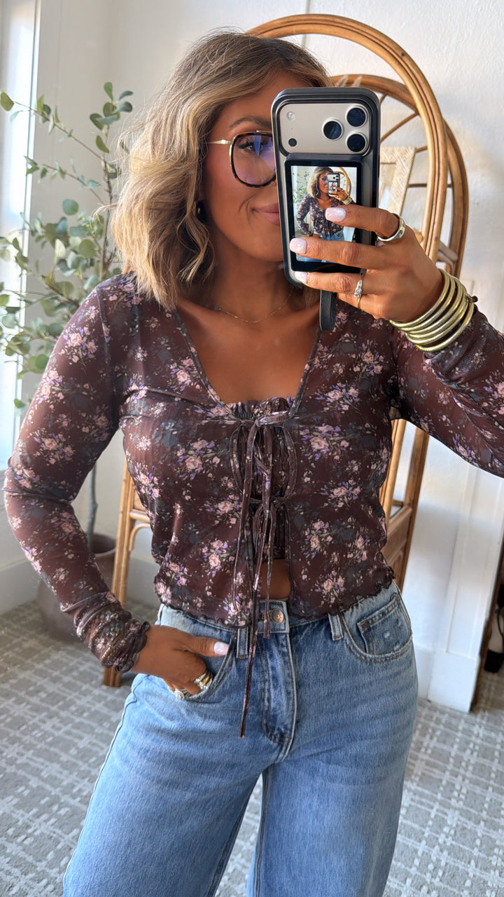 Fading Seasons Top, Brown