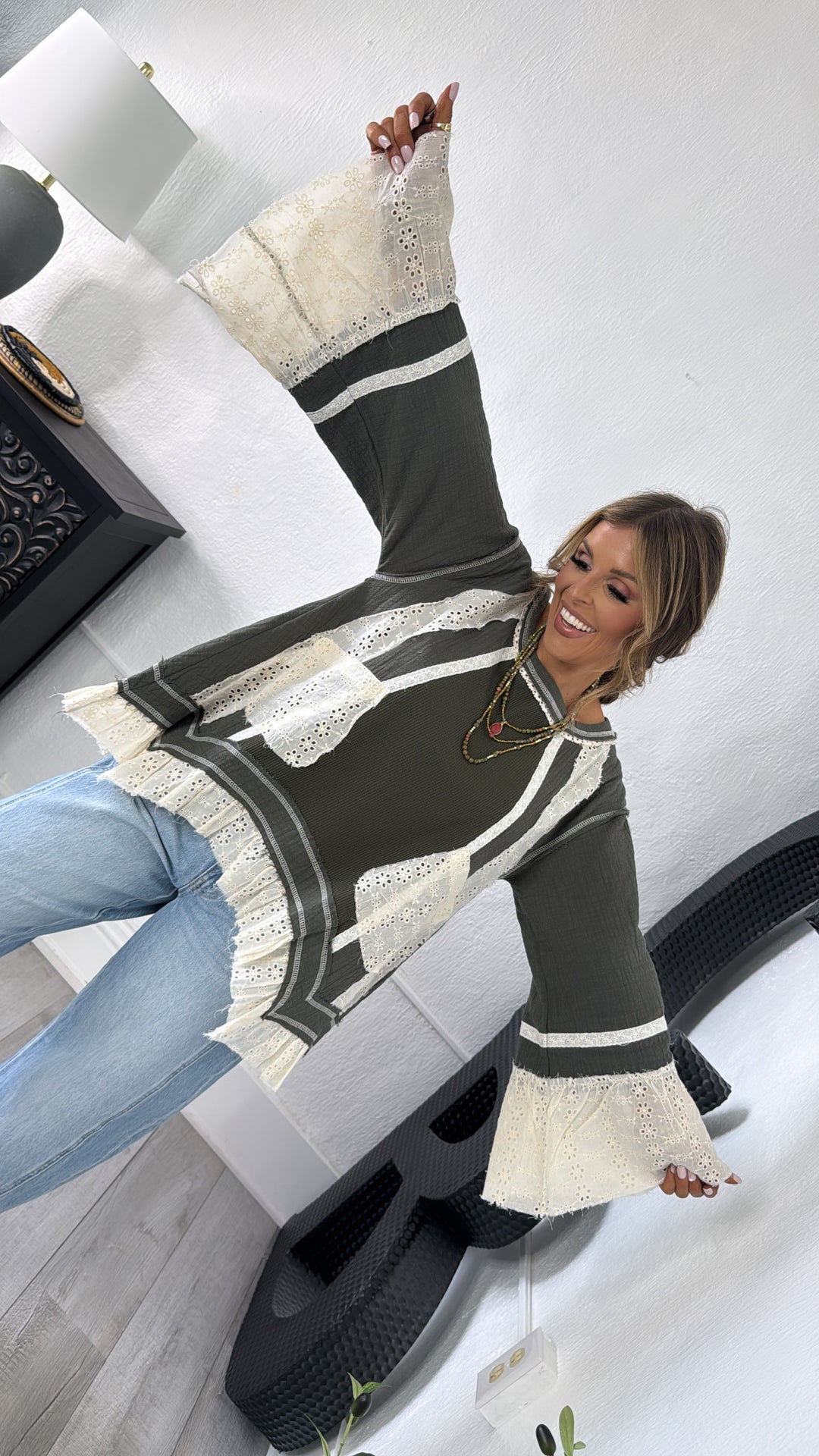 Sylvie Dainty Detailed Blouse, Olive