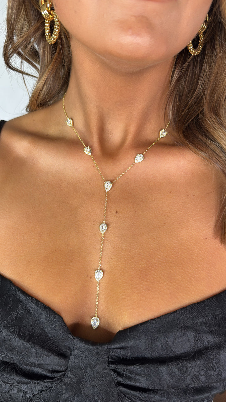 Treasure Jewels: Crystal Y-Glow Necklace