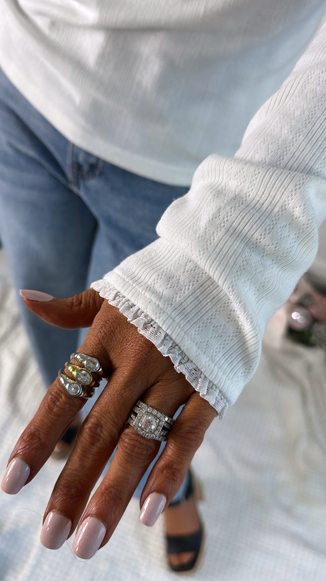 Anora Long Sleeve, Ivory