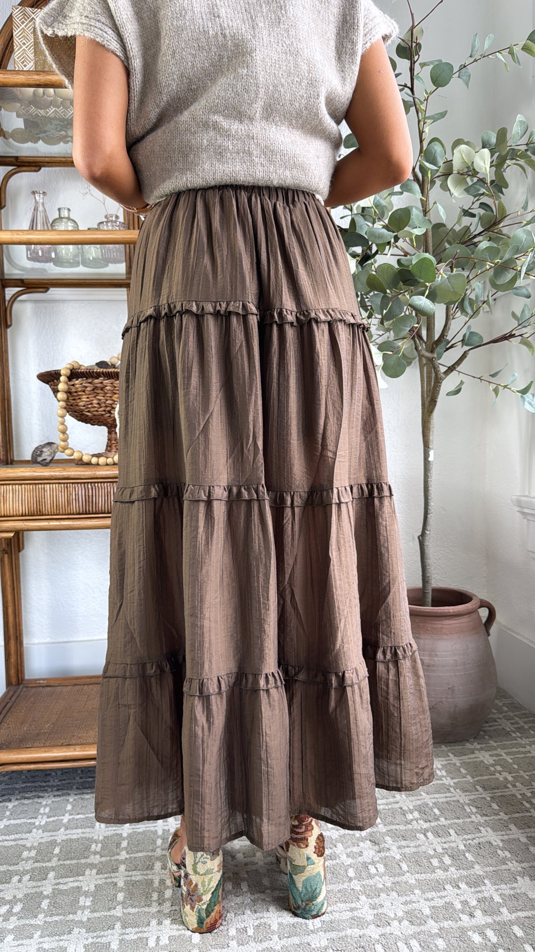 Picture Perfect Maxi Skirt, DK.Brown