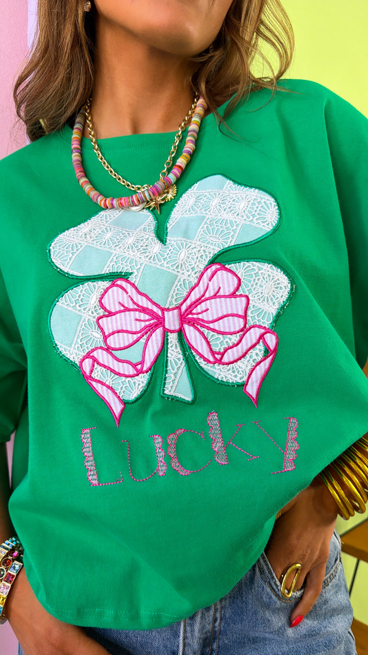 Sweet Clover Embroidered Top, Green