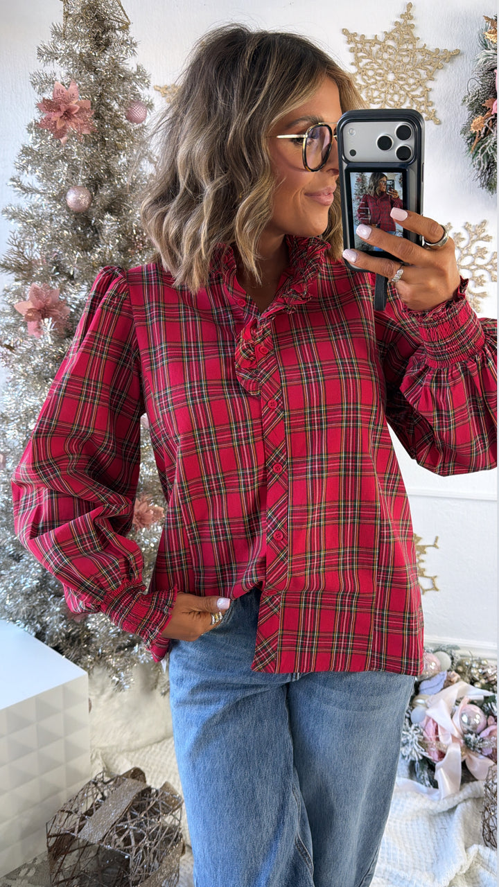 Cindy Lou Blouse, Red