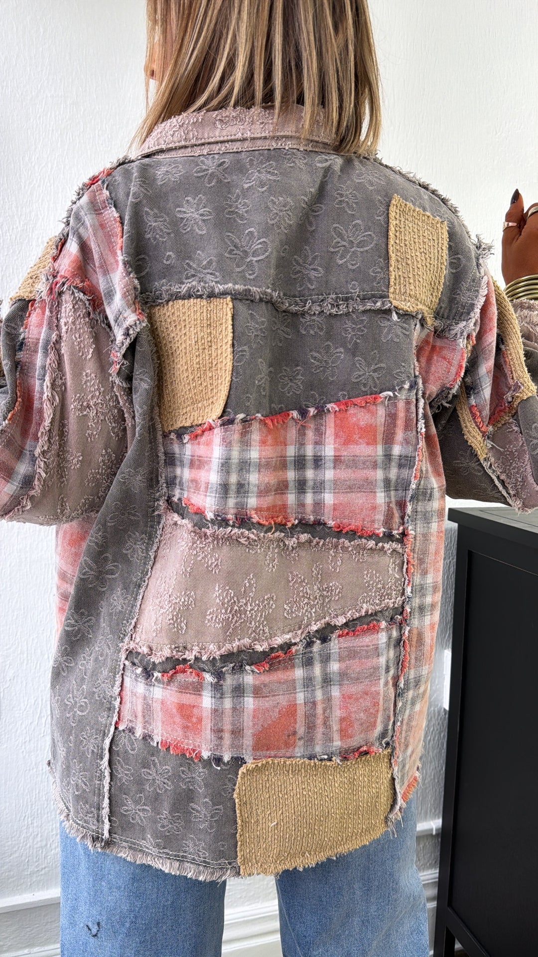 Maple & Threads Jacket, Black Denim Multi