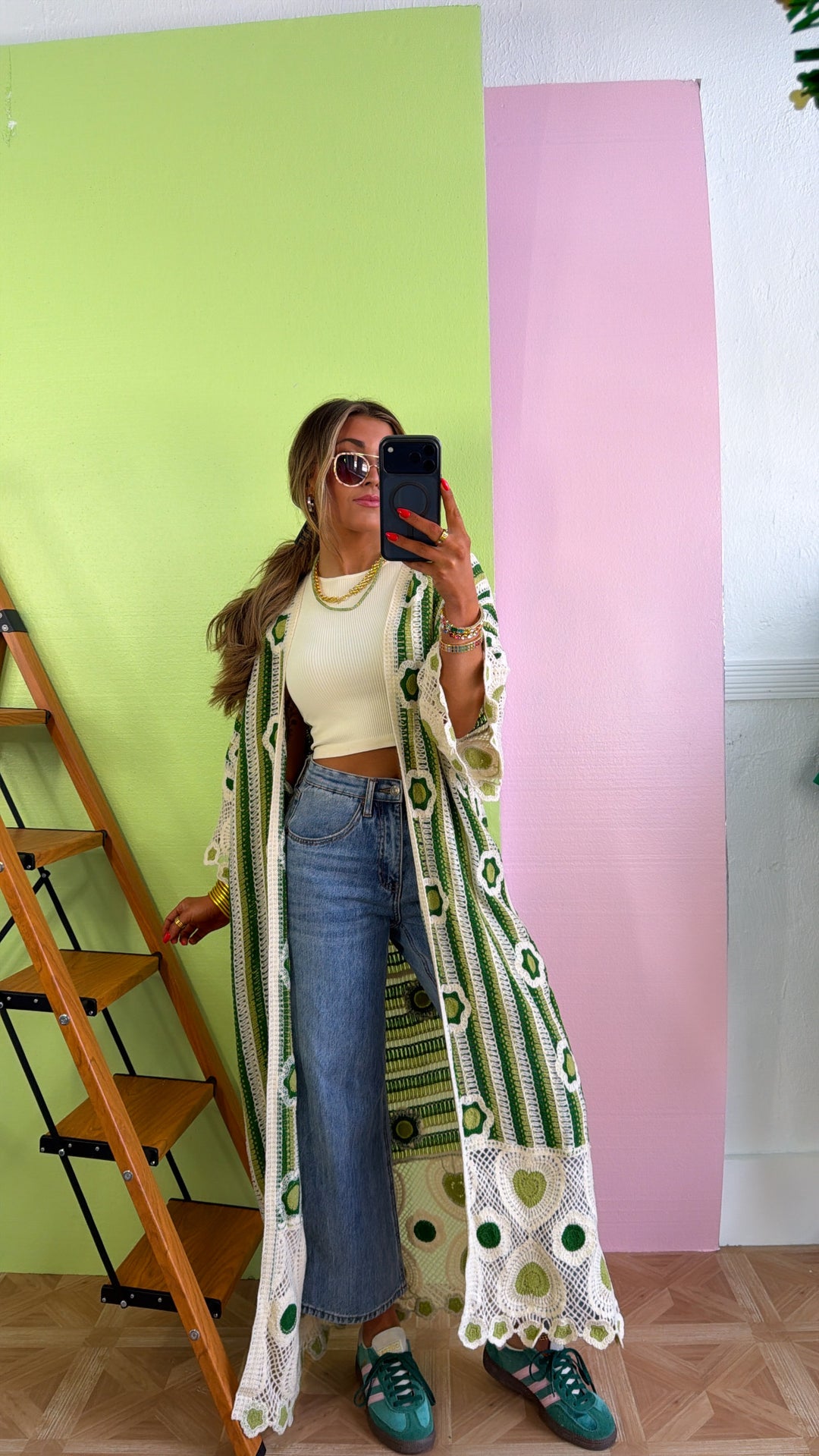 Lemon Lime Citrus Cardigan, Green Multi