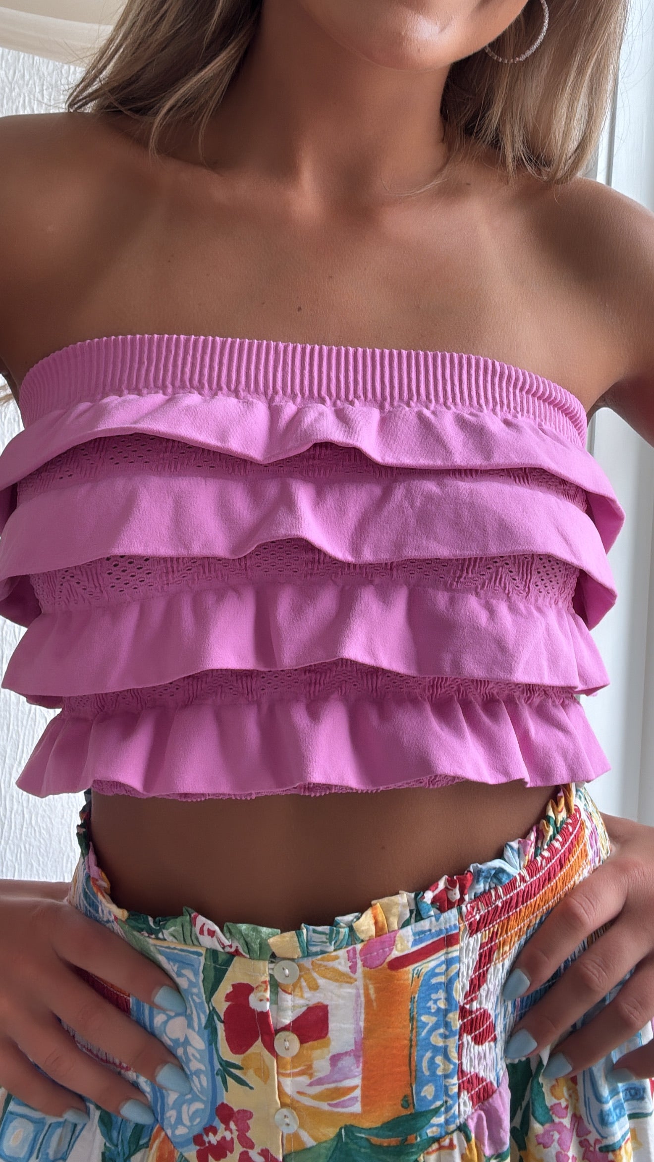 Layered Ruffled Tube Top, Crocus Pink – Everyday Chic Boutique