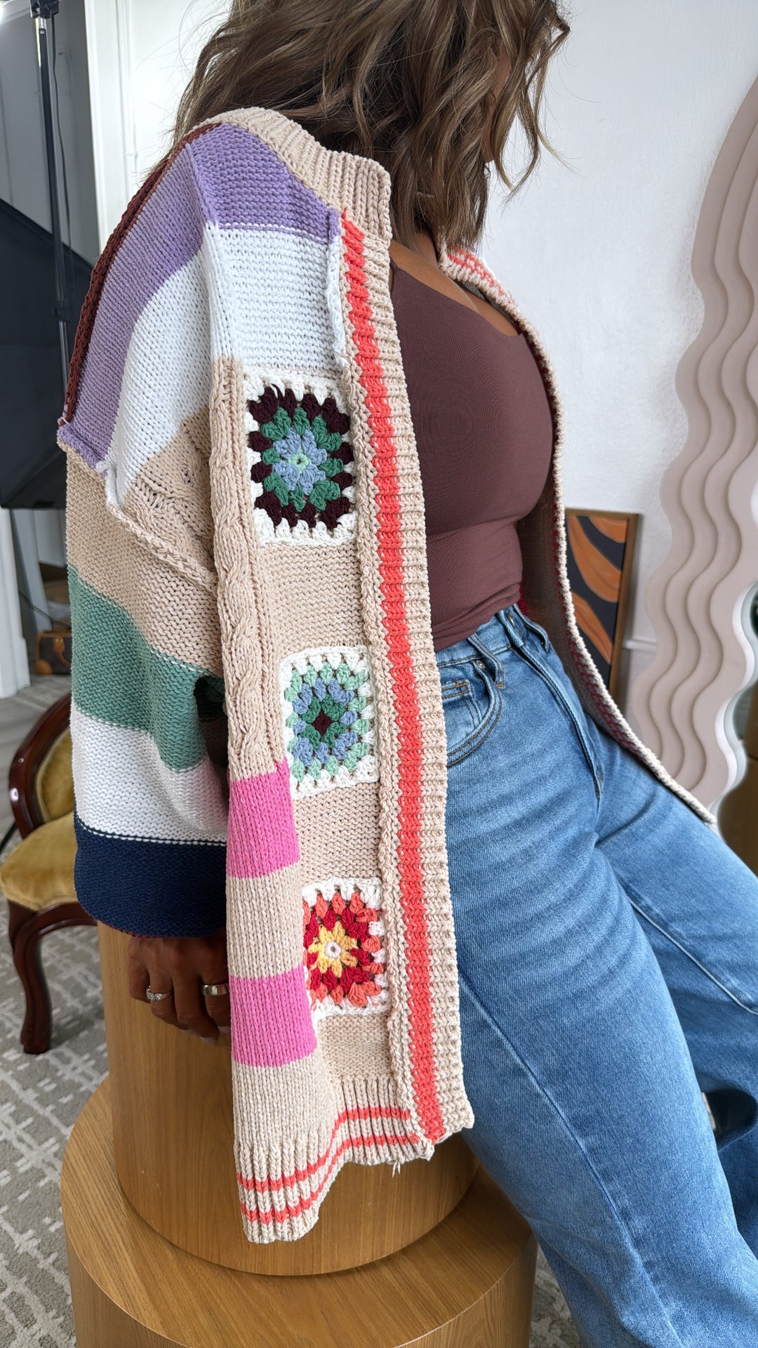 Sophie Color block Cardigan, Multi