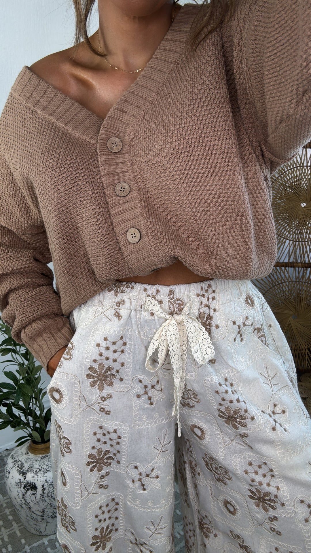 Mallow Knit Joggers, Natural