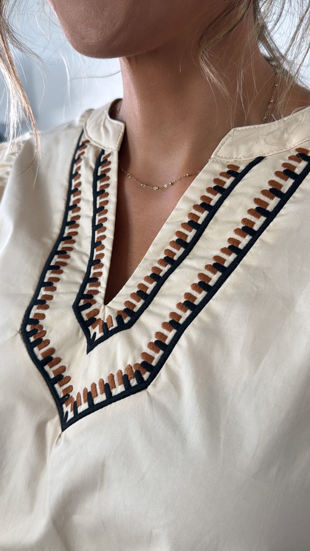 Juniper Pearl Blouse, Taupe