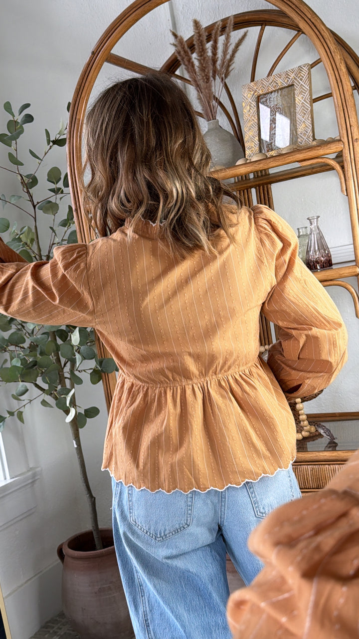 Chestnut Charm Blouse, Clay
